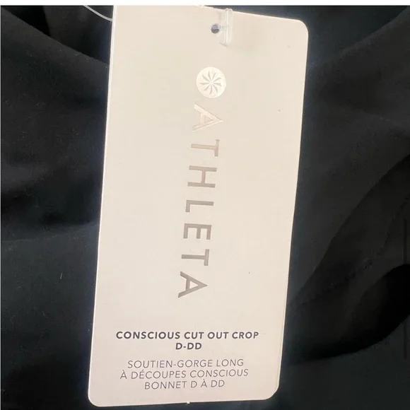 NWT Athleta Black Cut Out Conscious Crop - Picture 7 of 8